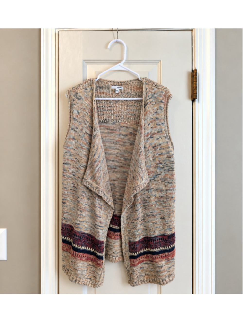Sonoma Long Sleeveless Cardigan Sweater Vest Boho Fall Size L - Picture 2 of 6